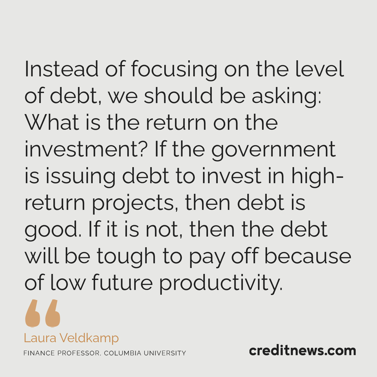 Although some economists take a more nuanced approach toward the federal debt, it really comes down to asking what the money was used for. “Instead of focusing on the level of debt, we should be asking: What is the return on the investment?” Laura Veldkamp (@laura_veldkamp), a…