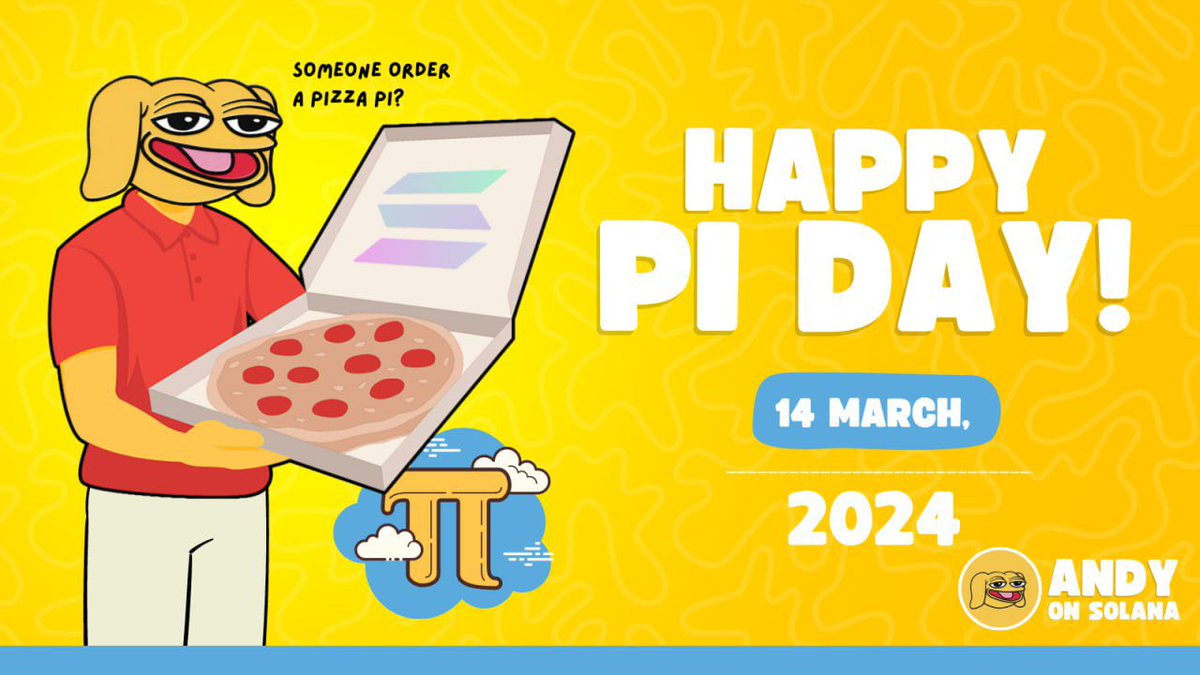 RealAndyDev's tweet photo. Just like π 

$ANDY will go on forever with infinite gain’s 🥧 

Happy PI DAY ANDY’s! 

#PiDay #ANDYONSOL #March14 https://t.co/gqg2ElBW15