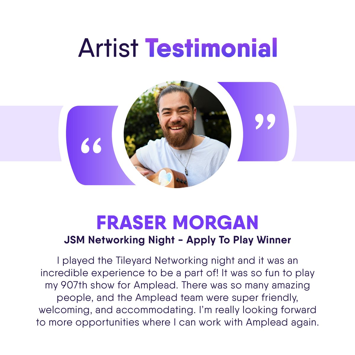 We've been getting some incredible feedback from artists who have played the recent JSM Networking Events! This is what acoustic folk-punk artist @FraserMorganUK had to say following his amazing performance at the Autumn event. Thanks for the kind words Fraser!🙌 Keep an eye on…