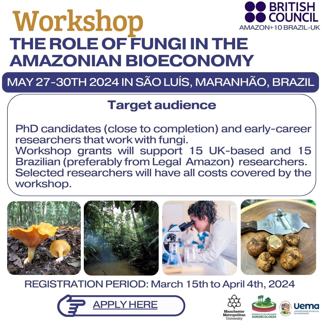 We will be organising an Amazonia+10 workshop on Fungi. Apply here if interested: forms.gle/dgAkzYSUPMnk51…
Plz RT: <a href="/BritMycolSoc/">British Mycological Society</a> <a href="/spununderground/">SPUN</a> <a href="/ICOM_12/">12th International Conference on Mycorrhiza 2024</a> <a href="/RAS_network/">Rede Amazônia Sustentável</a> <a href="/fungifoundation/">Fungi Foundation</a> <a href="/BS_PP/">British Society for Plant Pathology</a> <a href="/ukfungusday/">UK Fungus Day</a> @KewScience <a href="/camilaenobre_/">Camila Nobre</a>
