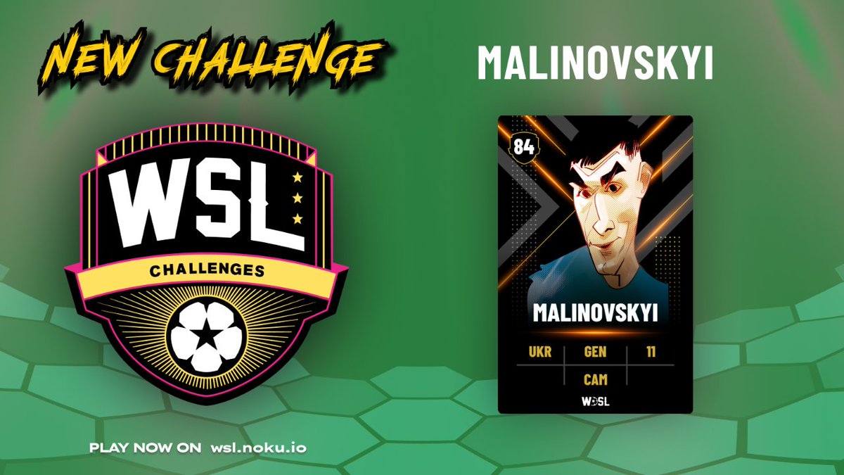 New challenge!🚀

Malinovskyi is a great center attacking midfielder from Genoa⚽️

You can find his Black edition here.👇
worldsuperleague.noku.io/app/challenges