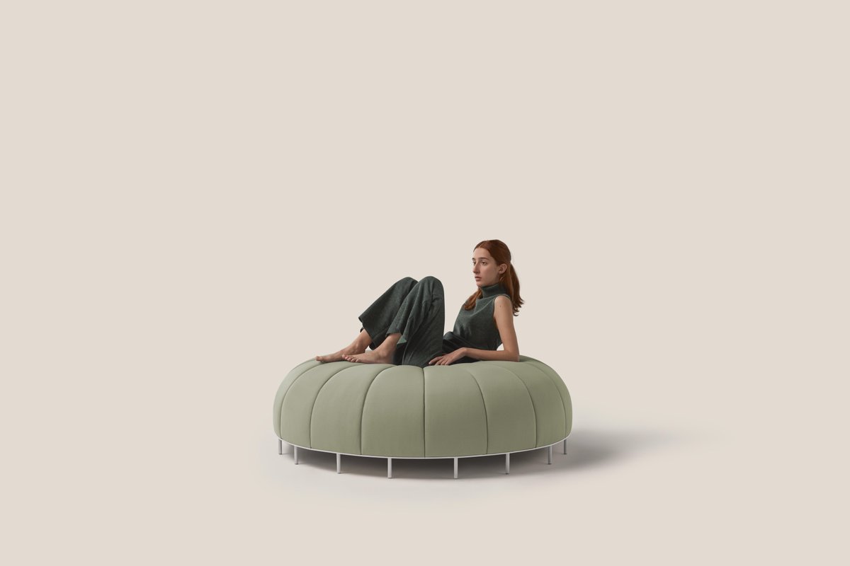 Worm designed by Clap Studio in green radiates a harmonious blend of nature's tranquility and contemporary sophistication, seamlessly integrating eco-conscious design with timeless elegance.

#Missana #Worm #PlussComfort #stylishseating #interiordesign #furnitureideas #clapstudio