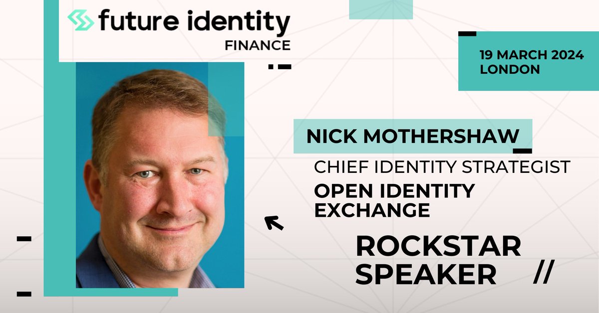 OpenIDExchange's tweet photo. 📣 Next week! @OIX_Nick is speaking at @TheFutureofID in London on 19th March. He’ll discuss whether reusable identity is key to a streamlined digital economy and the road ahead for digital identity wallets.

#FIDFinance #digitalidentity #digitalwallets 
@cruztechtalents @moyle_l https://t.co/W52akMLOz4