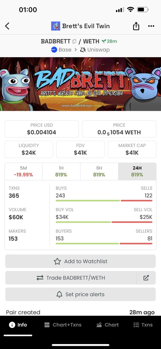 BadBrettCoin's tweet photo. Dex Screener has been updated
#Badbrett #Brett #base #meme https://t.co/lOgzwXD8jE