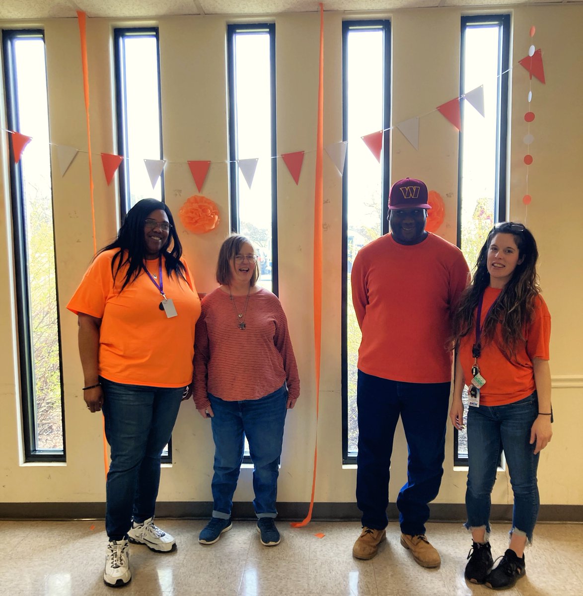 NWWorksInc's tweet photo. Yesterday, NW Works was decked out in orange for Developmental Disabilities Awareness Month (DDAM)! Orange is the designated color for DDAM and symbolizes energy and positivity. Comment a picture of you wearing orange to show your support for DDAM! 
#DDAM2024 https://t.co/iCDPRlJrBK