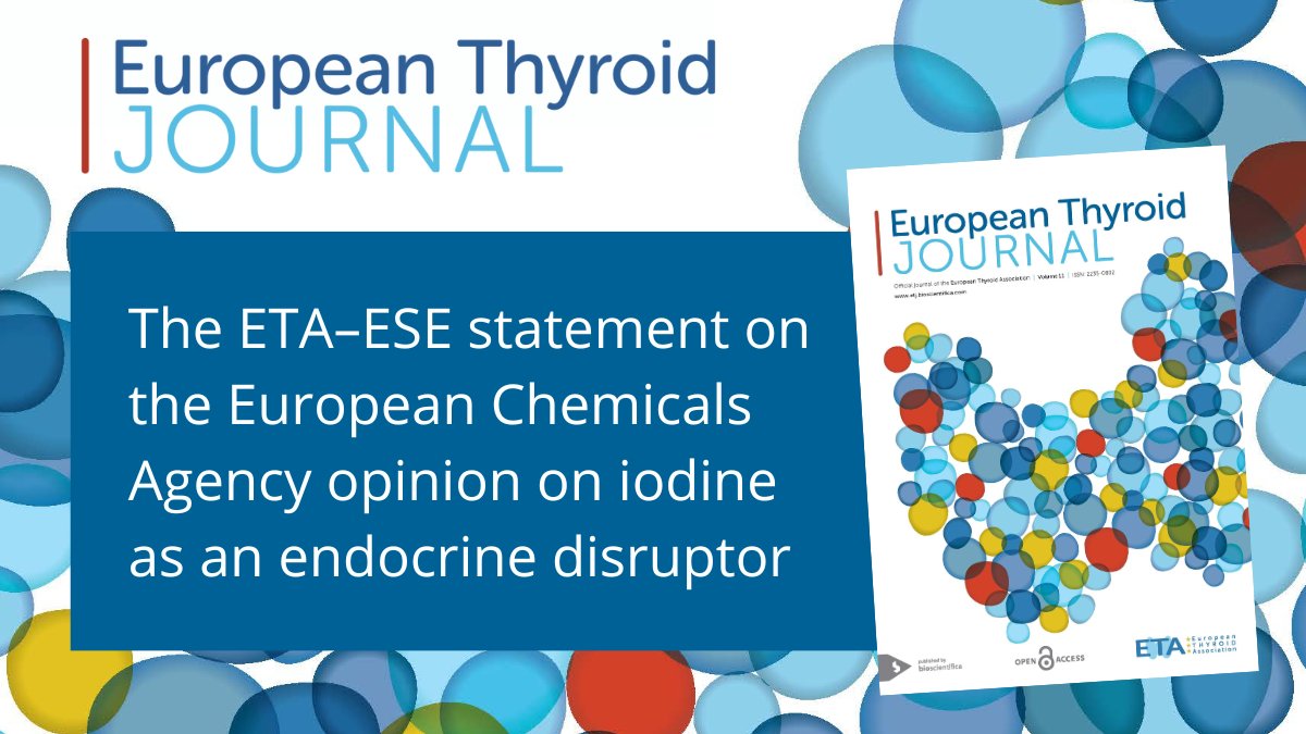 Have you read @ETA_Thyroid and @ESEndocrinology's joint new statement on the European Chemicals Agency opinion on #iodine as an #endocrine #disruptor by Rodrigo Moreno-Reyes et al.? Read it here ➡️ ow.ly/zkkg50QHOqH