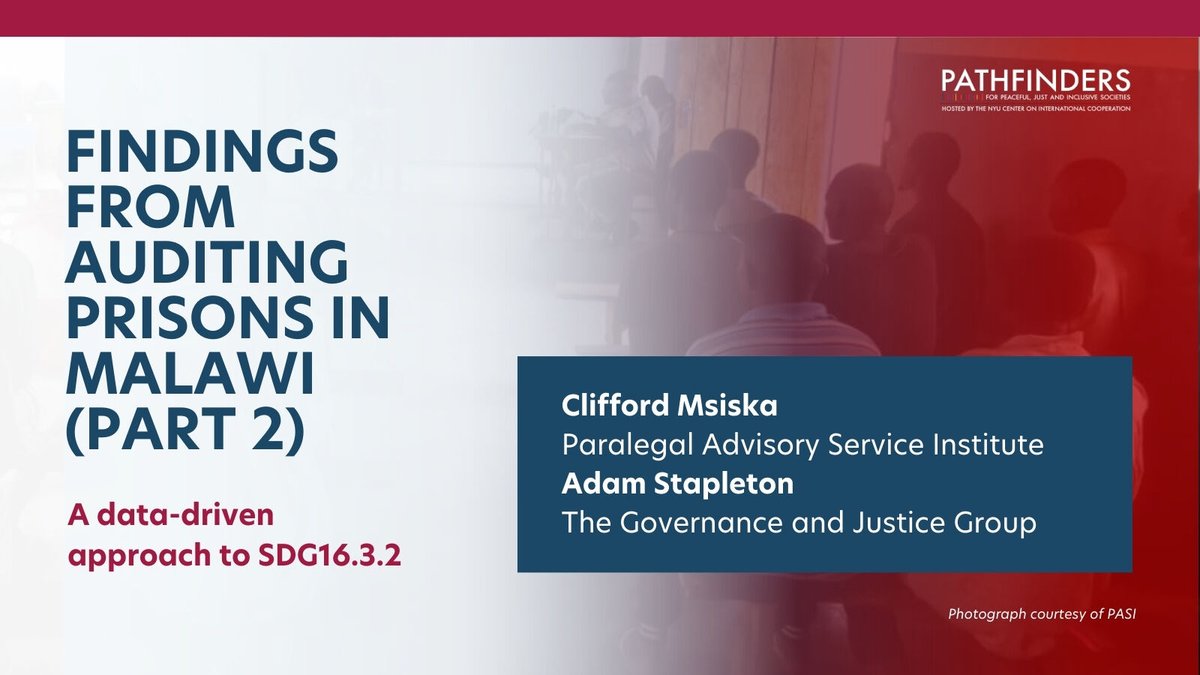 📌 This new blog from our #JusticeForAll series takes a deep dive into the data and further explores findings from the 2023 Prison Audit in Malawi 🇲🇼 ✍️ Clifford Msiska, @ParalegalPASI and Adam Stapleton, The Governance and Justice Group READ 🔗 sdg16.plus/resources/find…