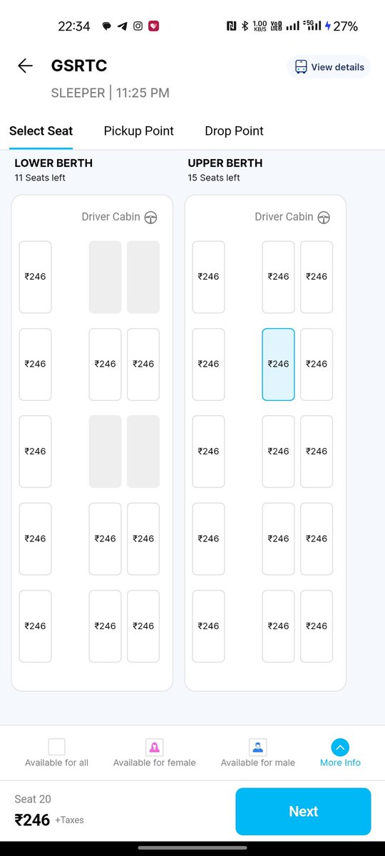 jnirav1's tweet photo. @TusharSanchela @OfficialGsrtc @GSRTC_Gujarat Check once in my ticket its mentioned Class: Sleeper and also i attached screenshot of seats while booking https://t.co/e4MfDfHmUa