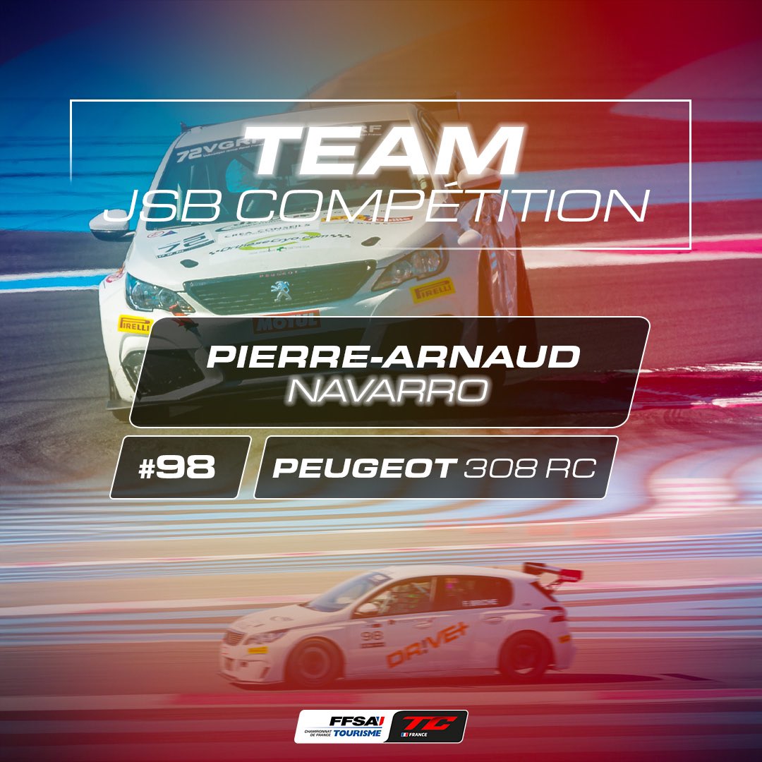 📣ANNONCE📣

Et de 2️⃣ pour @jsb_competition_officiel 💥
L’équipe engagera une seconde Peugeot 308 RC en TC🔥
À son bord, @pierrearnaudnavarro fera son retour en #FFSATourisme pour les Coupes de Pâques 🐣

📍 <a href="/circuitnogaro/">Circuit de Nogaro</a> 
🗓️ 28 mars - 1 avril 
🎟️ Billetterie en bio