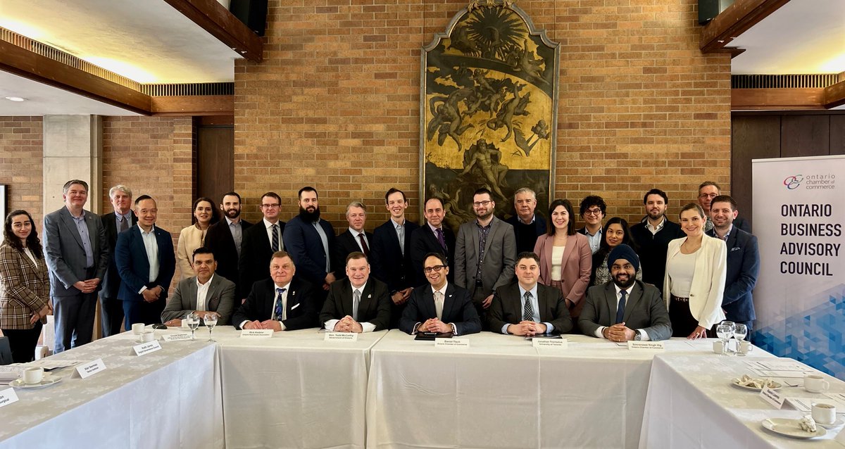 Ontario Chamber (@ontariocofc) on Twitter photo 1/2 Thank you to Minister <a href="/ToddJMcCarthy/">Todd McCarthy</a> for joining us today for an Ontario Business Advisory Council roundtable on artificial intelligence. This critical discussion focused on technology adoption, workforce development, responsible application, and jurisdictional excellence. 1/2 Thank you to Minister <a href="/ToddJMcCarthy/">Todd McCarthy</a> for joining us today for an Ontario Business Advisory Council roundtable on artificial intelligence. This critical discussion focused on technology adoption, workforce development, responsible application, and jurisdictional excellence.