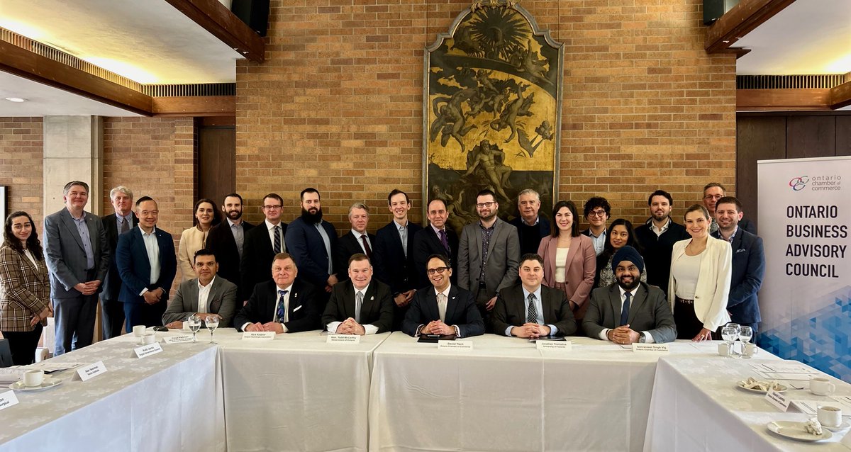 1/2 Thank you to Minister @ToddJMcCarthy for joining us today for an Ontario Business Advisory Council roundtable on artificial intelligence. This critical discussion focused on technology adoption, workforce development, responsible application, and jurisdictional excellence.