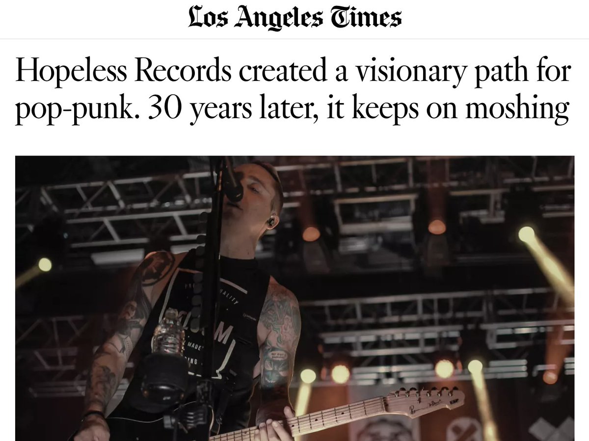 Hopeless Records in the LA Times this week 🖤

latimes.com/entertainment-…
