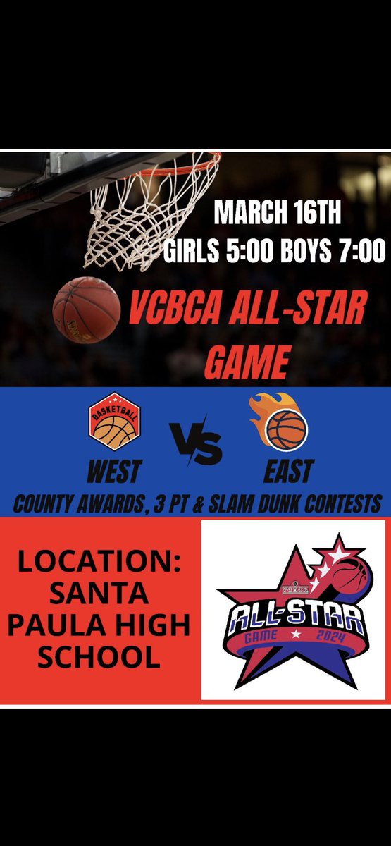 Come out and support seniors Elias Chin and Noah Cotton who will be playing for Coach Baltau on the East Squad. This Saturday 7pm Santa Paula HS