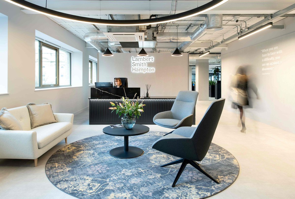 LSHIRELAND's tweet photo. It’s now four months since Lambert Smith Hampton moved into our new home at The Kelvin 🏢

The new office is a fantastic space, in a great location, with expertly designed and custom-built interiors that are enjoyed by our team and our clients.
With a large conference room with views of Great Victoria Street and generous break-out space, the office has helped promote the more cohesive way of working we were searching for when we made the decision to move.

We look forward to reaching new milestones and growth in our new office. Any clients who haven’t yet had a chance to visit, please get in touch and come in to take a look.