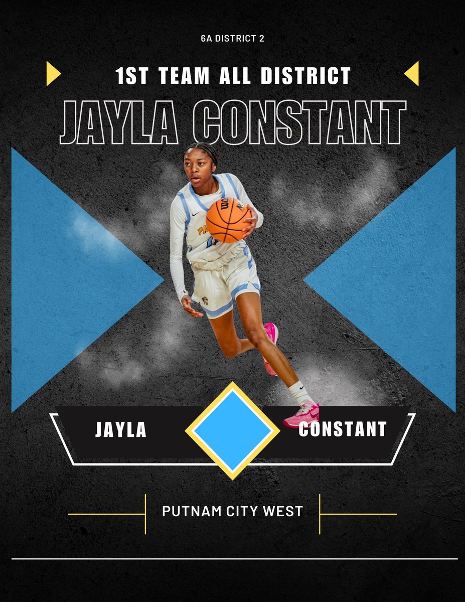 Our 5’8 sophomore PG, Jayla Constant, with a MUCH deserved 1st Team All District award❗️ There’s few that can do what she does 😤 That’s why she’s a #StateChamp💍
