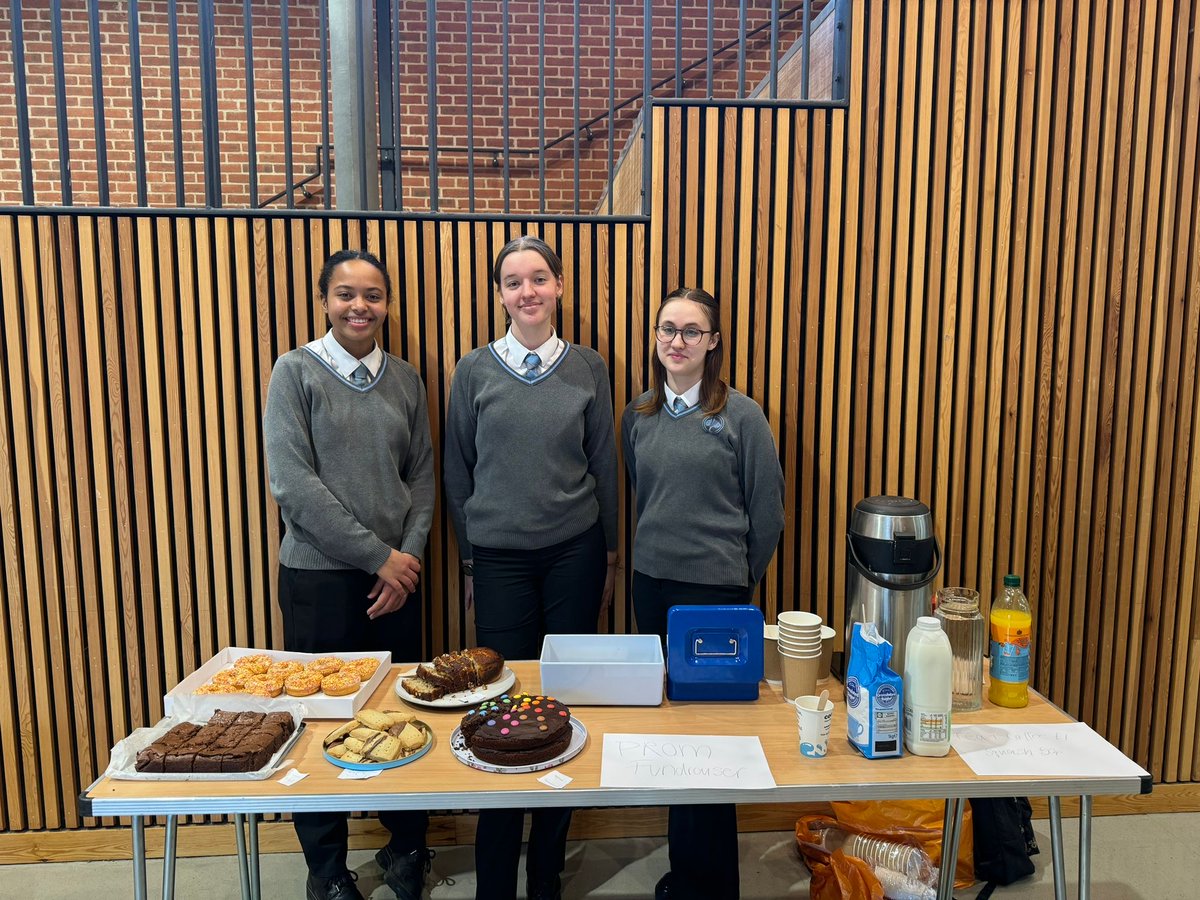 Some of our amazing Year 11s supporting at Year 7 Parents’ Evening whilst raising money for their prom! #WeAreColeridge