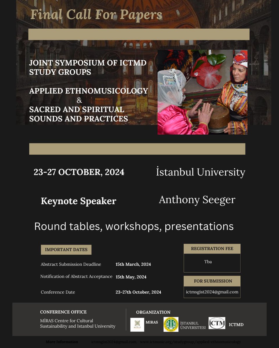 Final call for papers - Joint Symposium of International Council for Traditions of Music and Dance - ICTMD Study Groups!