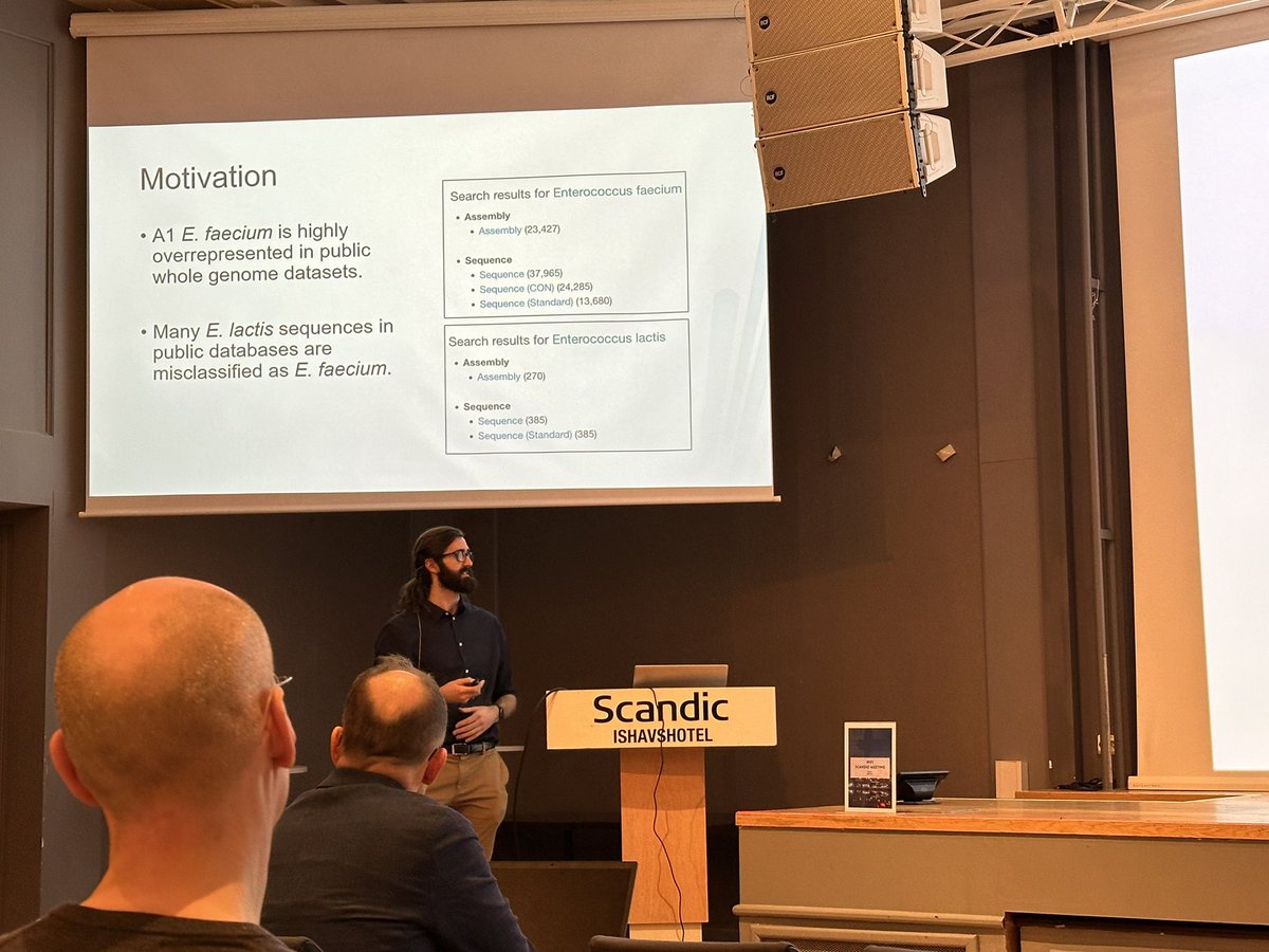 So many species of interest in the session! A lot of the #Enterococcus strains are wrongly classified as E. faecium instead of lactis. Theordor Ross presents his work looking at ways to differentiate between clades and looking at resistome screenings

#NordicAMRConference