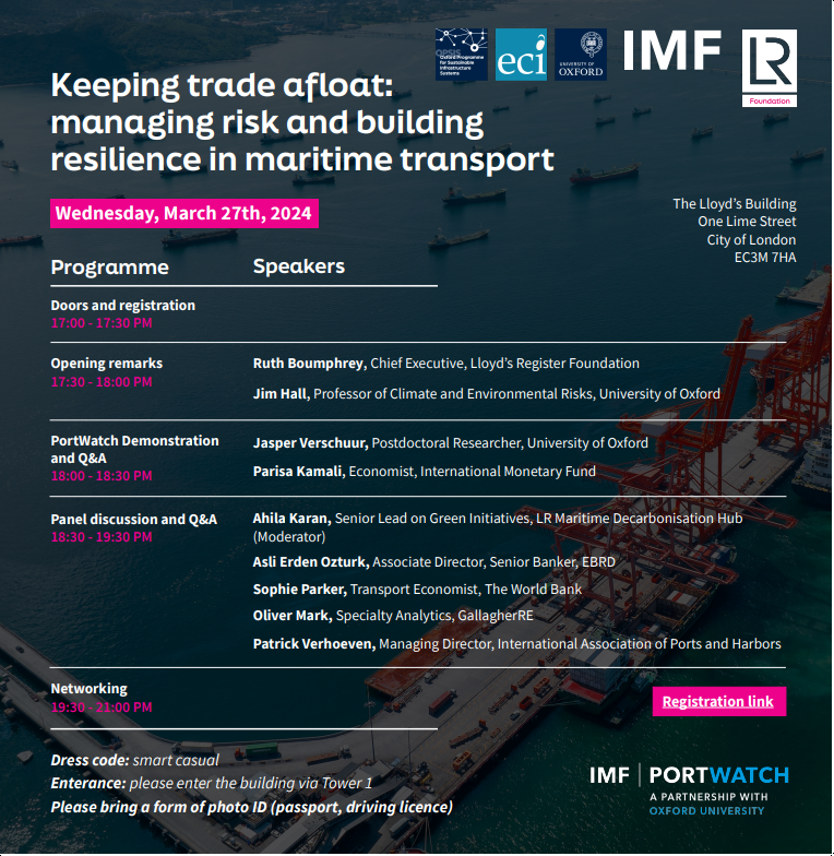 We would be delighted if you could join us at this exciting event: Keeping trade afloat: managing risk and building resilience in maritime transport Wednesday 27 March From 17:00-21:00 At the Lloyd’s building in the City of London Register today at: eventbrite.com/e/managing-ris…