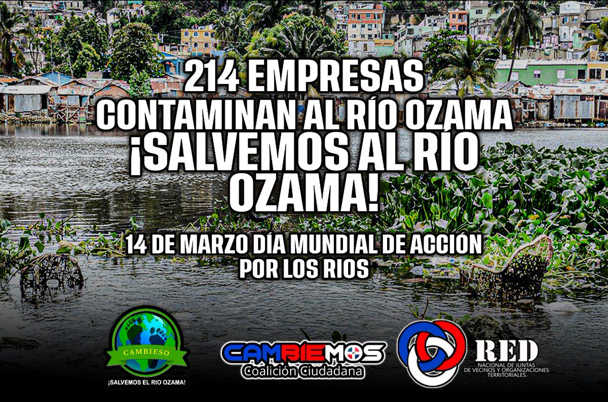 CambiemosRD1's tweet photo. 214 empresas, producen dinero mientras destruyen al río Ozama #SalvemosElRioOzama #CoalicionCambiemos https://t.co/rTQYWhfqFm