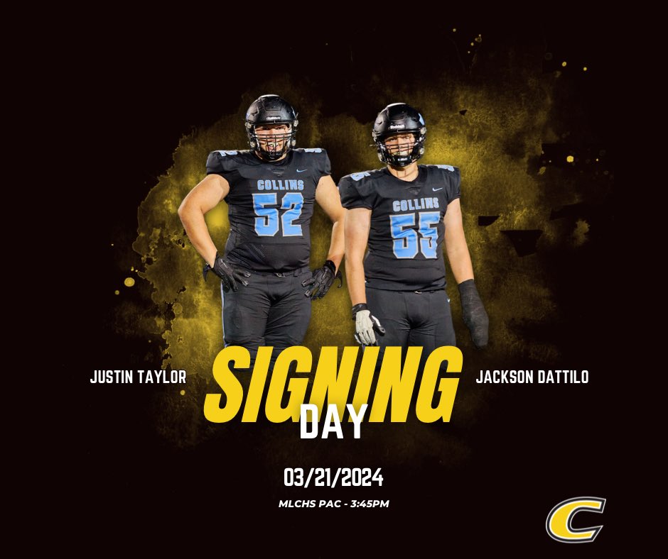 Justin Taylor (@justin_taylor52) on Twitter photo <a href="/jackson_dattilo/">Jackson Dattilo</a> and I will be signing together to <a href="/CentreFootball/">Centre College Football</a> in the MLCHS auditorium on March 21st at 3:45 pm! Anyone and everyone is welcome!! <a href="/jackson_dattilo/">Jackson Dattilo</a> and I will be signing together to <a href="/CentreFootball/">Centre College Football</a> in the MLCHS auditorium on March 21st at 3:45 pm! Anyone and everyone is welcome!!