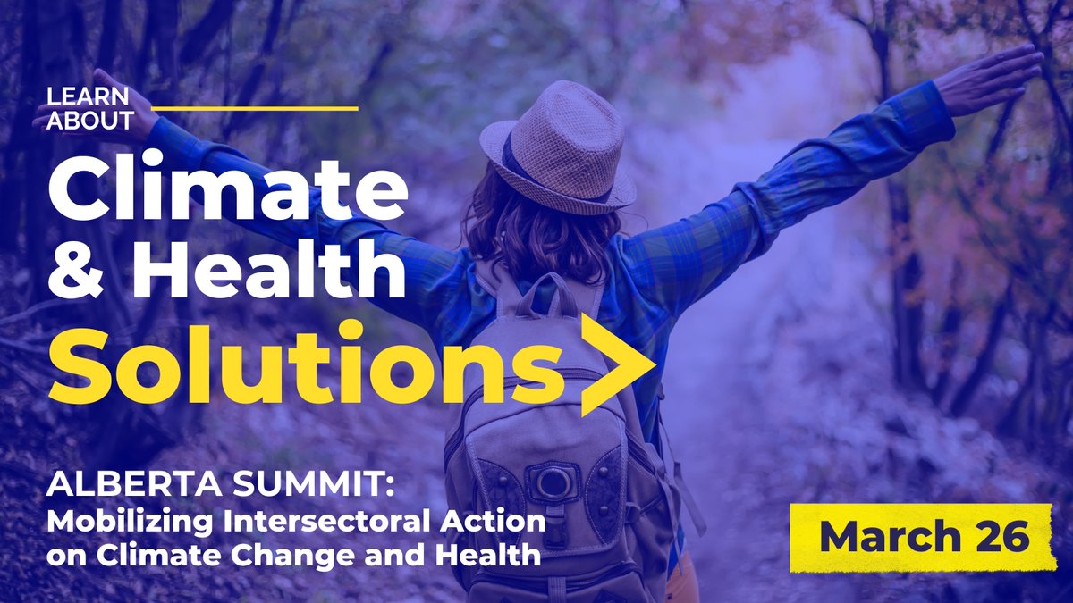 Sherilee_H's tweet photo. 🌟Top reasons to attend the @GovCanHealth & @UAlbertaSPH #Alberta #ClimateHealthSummit🌟
Today’s reason: #ClimateChange & #Health solutions are available
👉Case study presentations will show us examples
Join us to launch the @UAlberta Climate Change & Health Hub
Register in🧵 https://t.co/KS0W6oUBPj