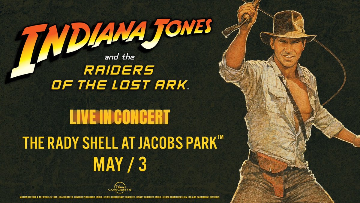 The @sandiegosymph presents Indiana Jones and the Raiders of the Lost Ark™ Live in Concert featuring John Williams’ GRAMMY® Award-winning score performed live to the film on May 3rd at The Rady Shell. 🐚🎥🍿 🎟 Tickets available at bit.ly/3IAeW3v @disneyconcerts