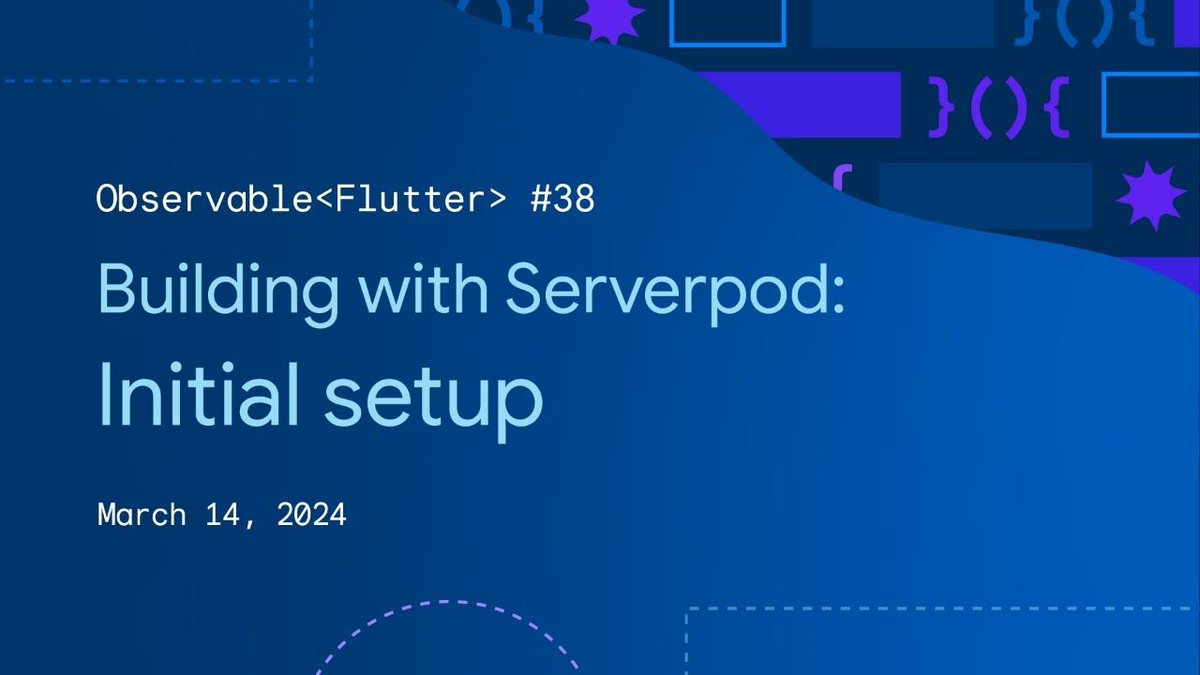 Observable Flutter #38: Building with Serverpod, Initial Setup - YouTube bit.ly/3x2e6df
#ObservableFlutter #Flutter