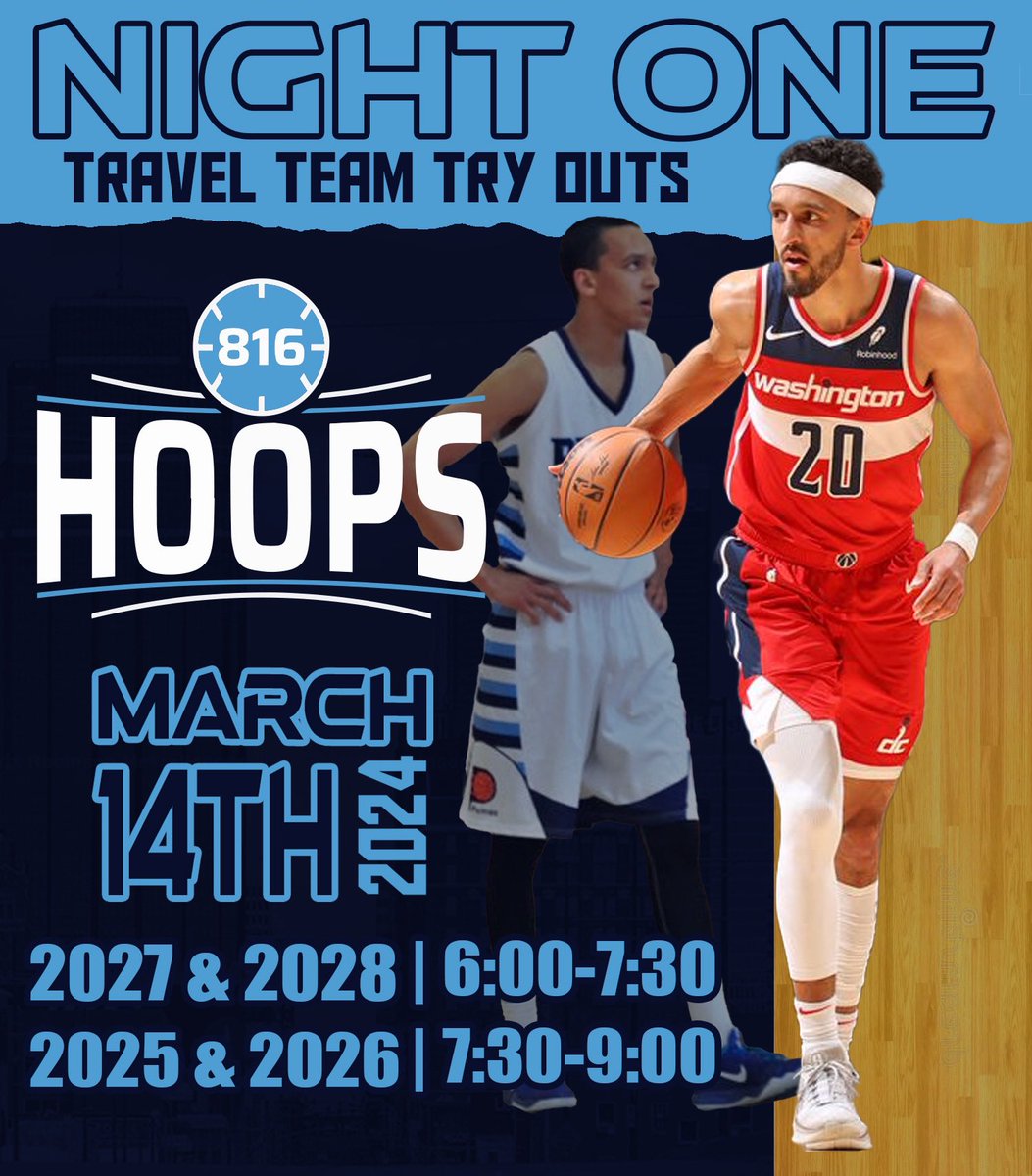 Looking forward to getting seeing everyone tonight at William Chrisman - time to get to work! If you haven’t yet, register online at 816hoops.net