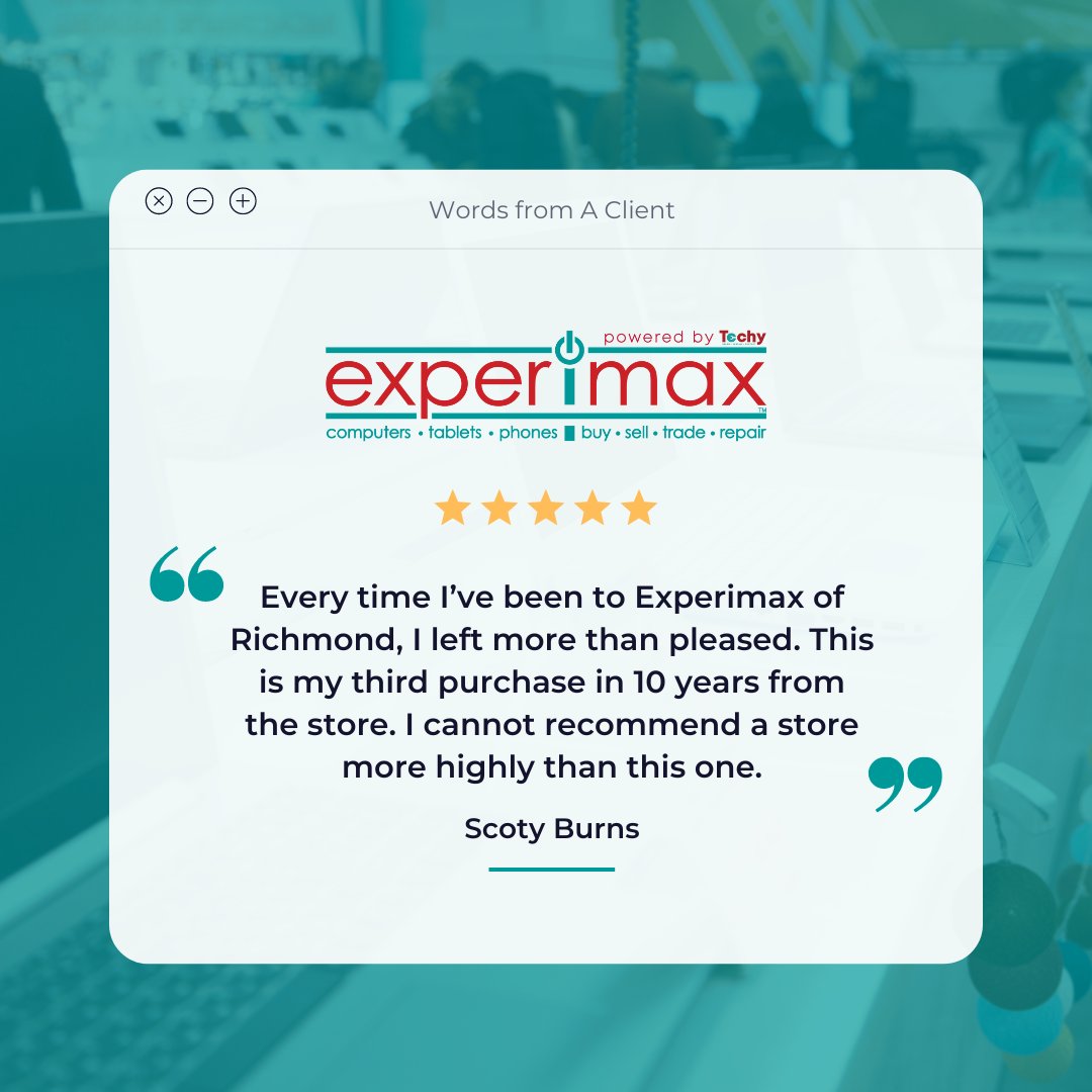 EXMRichmond's tweet image. Let us help you! Next time you&apos;re experiencing tech trouble, stop by our East Cary location and experience the customer service that our clients are always raving about. #ClientTestimonies #Experimax #CustomerService