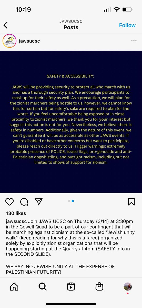 @ucsc @SantaCruzPolice Where is police protection for our Jewish students? UCSC JAWS - 'we say no to Jewish unity' @StopAntisemites @jilvorg @jewsinschool @FBI @ADL