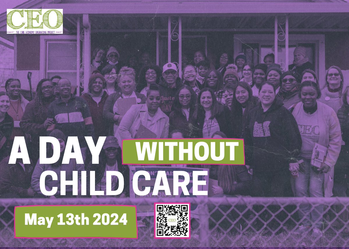 On May 13th, #childcareproviders, parents, & families across the country are hosting #ADayWithoutChildCare. Join us in solidarity for equitable access to affordable childcare & better pay & working conditions for providers. 

ceoprojectohio.org/day-without-ch…

#CEOProject #GetOnTheBus