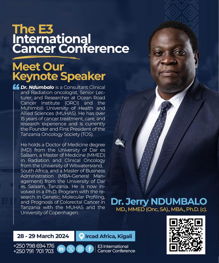 The E3 International Cancer Conference. 28-29 March 2024 Kigali, Rwanda. 🇷🇼 @E3internationa