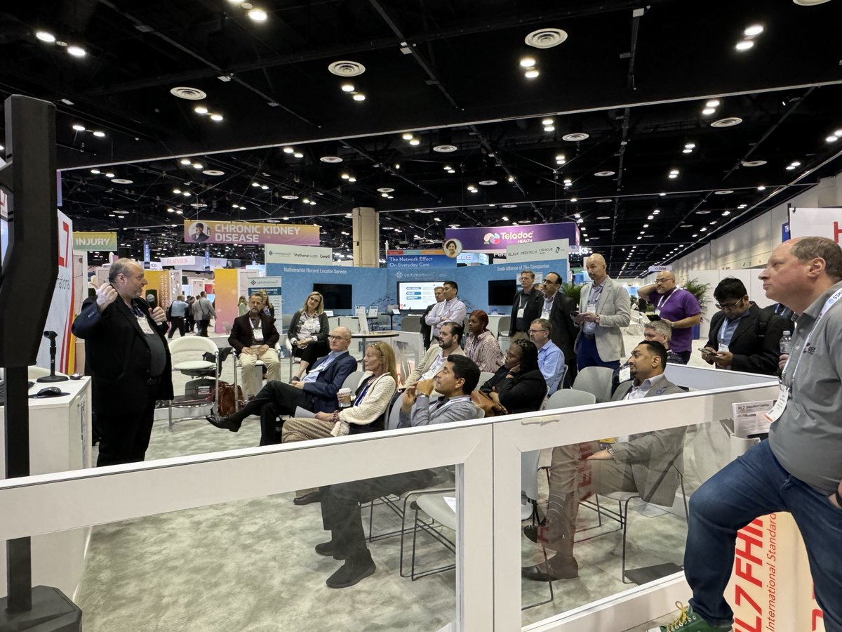 Last #HL7 booth session for #HIMSS24 on Clinical Quality Language #CQL and it's hopping! Learn more about CQL in our online class NEXT WEEK with #FHIR expert Bryn Rhodes. Sign up at hubs.ly/Q02pvyR40