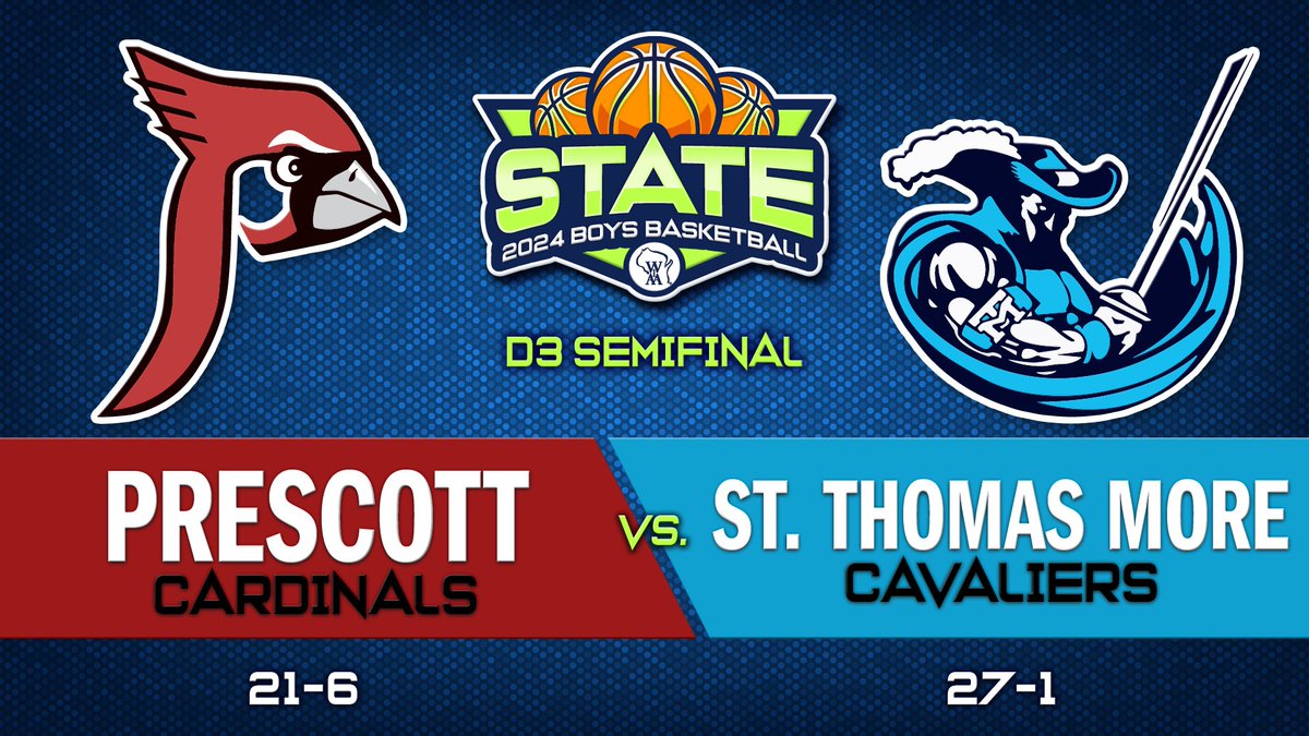 D3 Semifinal matchup between St. Thomas More and Prescott! #wiaabb LIVE STREAM ➡️ wkow.com/sports/magic-o… LIVE STATS ➡️ statbroadcast.com/events/central…