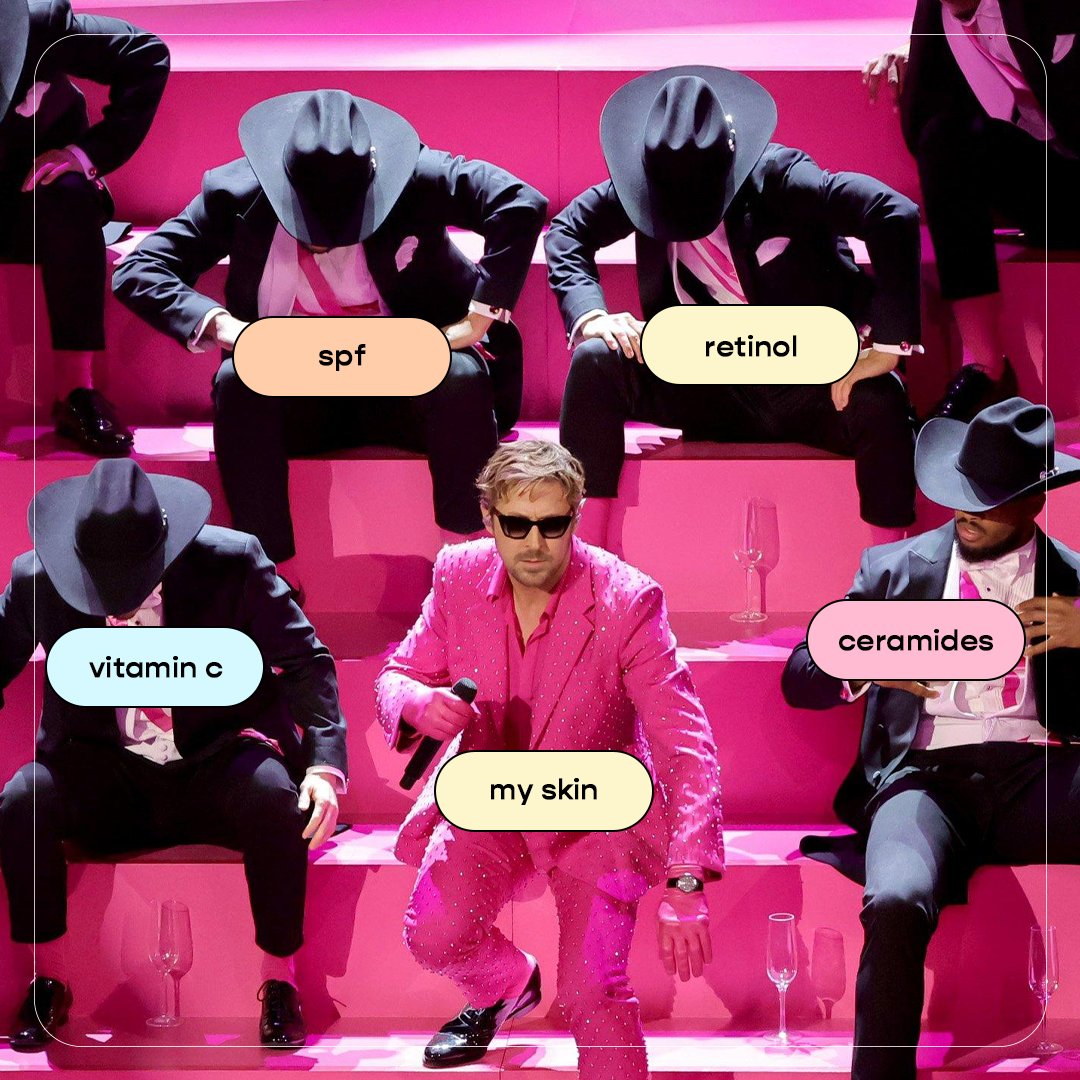 Blend for timeless beauty like <a href="/RyanGosling/">Ryan Gosling</a> 
😌😌😌
SPF shields, retinol renews, vitamin c brightens and ceramides nourish.

#Barbie #Ken #Oscars2024 #beauty #skincareroutine