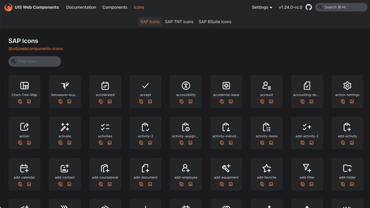 🎉 We're thrilled to announce the launch of our new site and home for #UI5WebComponents Documentation, Samples, and Playground! Powered by #Docusaurus, it offers: 🌟 Live Editor 🌒 Dark Mode 🔍 Enhanced Search 🎨 New Icons view Explore the features: 🔗sap.github.io/ui5-webcompone…