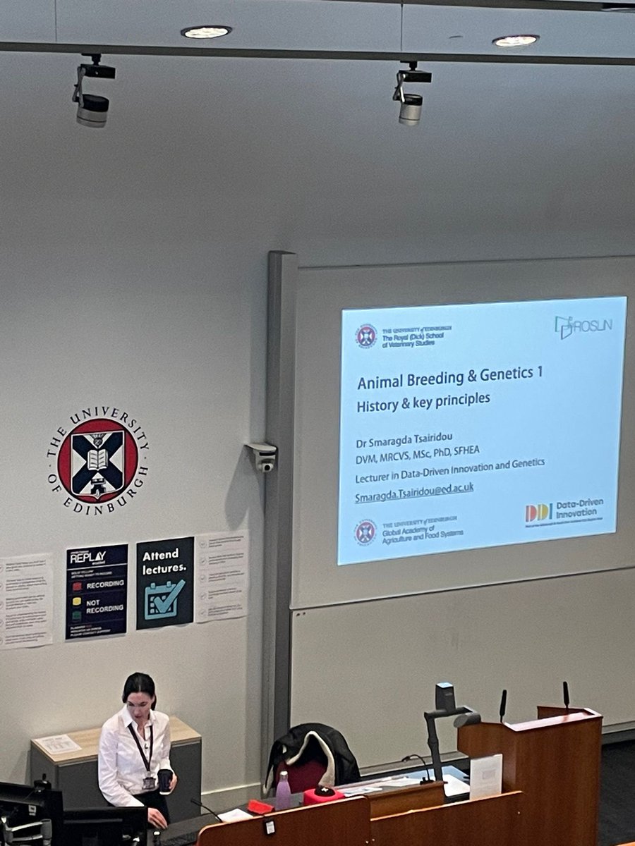 Teaching about Animal Breeding and Genetics at R(D)SVS BVM&amp;S today, 🤩
<a href="/TheDickVet/">The Royal (Dick) School of Veterinary Studies</a>