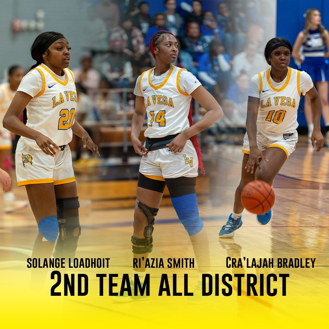 Big Congrats Ladies‼️

23-4A 2nd Team All District 🏀🔥

25’ <a href="/SolangeLoadholt/">Solange’ Loadholt</a> X-Factor all year for us to make this back 2 back run! 

6’ 3” 24’ <a href="/ri_azia14/">Ri’Azia Smith</a> Major grit and a winner that you want on your roster next season! 

25’ <a href="/CraLajah/">Cra’Lajah</a> Quickest hands I’ve seen in my life!
