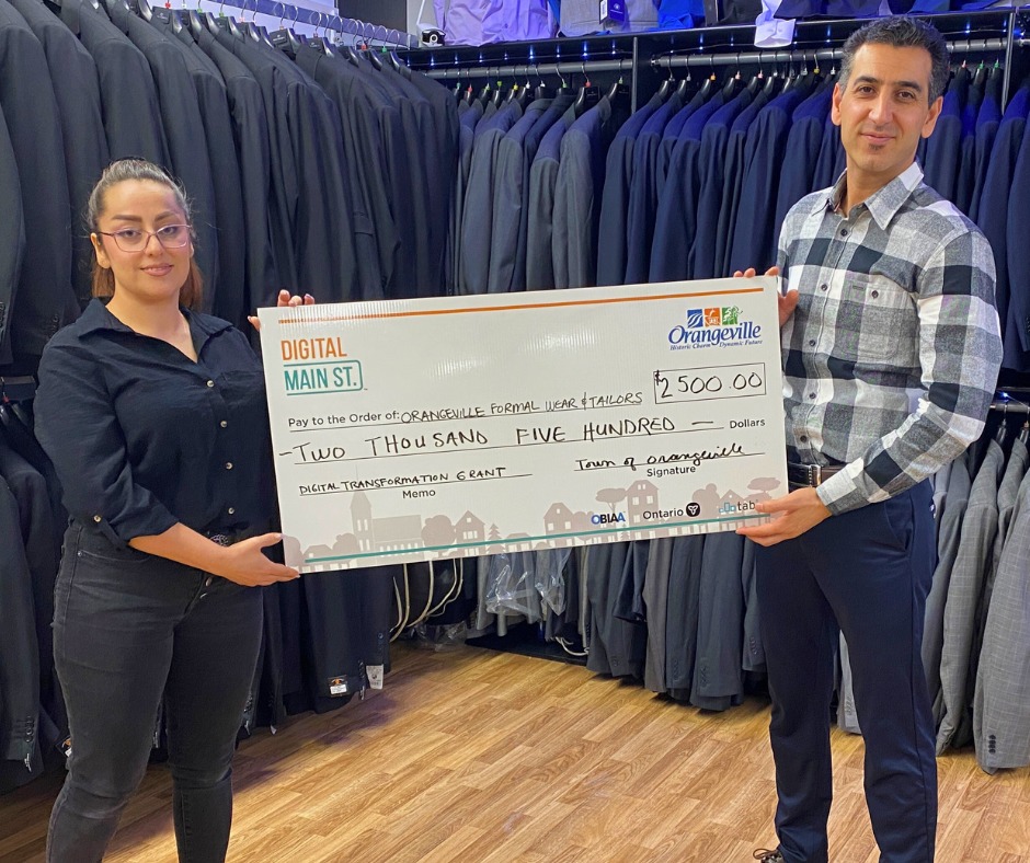 Congratulations to Orangeville Formal Wear & Tailors on receiving a $2,500 Digital Transformation Grant! The #DigitalMainStreet grant funds and training were used to help create a strong digital marketing strategy to grow the social media accounts and attract new customers!