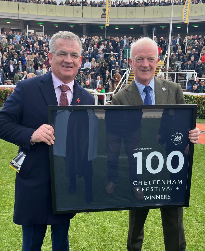 Delighted to join Willie Mullins Celebrating 100 Cheltenham Festival Winners. <a href="/WillieMullinsNH/">Willie Mullins</a> <a href="/CheltenhamRaces/">CheltenhamRacecourse</a> <a href="/HRIRacing/">Horse Racing Ireland</a> <a href="/BHAHorseracing/">British Horseracing Authority</a>