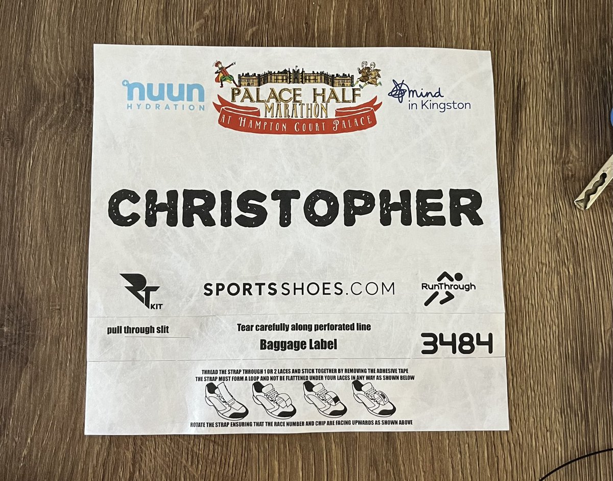 Postman_Chris's tweet photo. @RunThroughUK just received my Hampton court pack in the post. Shouldn’t the sheet have my race number on the front rather than my name? https://t.co/yVkZ0pI12y