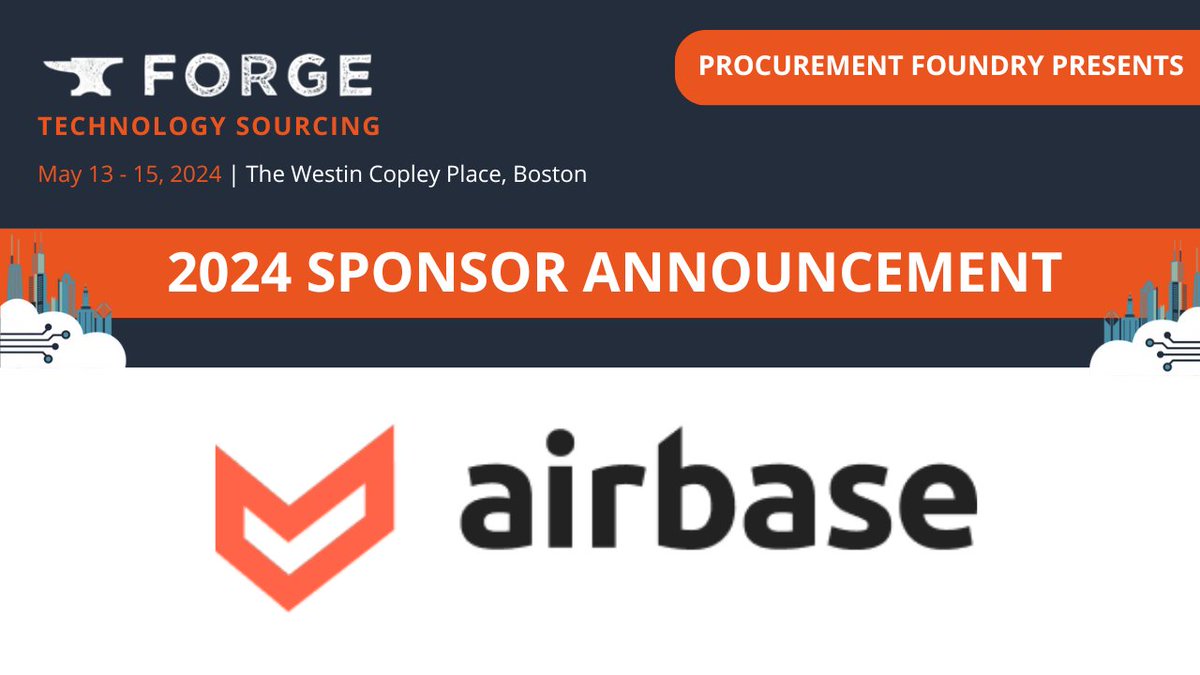 We are thrilled to announce that @AirbaseHQ will be sponsoring FORGE: Technology Sourcing. Join Airbase to discuss how soft skills should be used when working with stakeholders to select technology. Apply today for an exclusive pass: hubs.li/Q02pvB720 #ForgeTech24