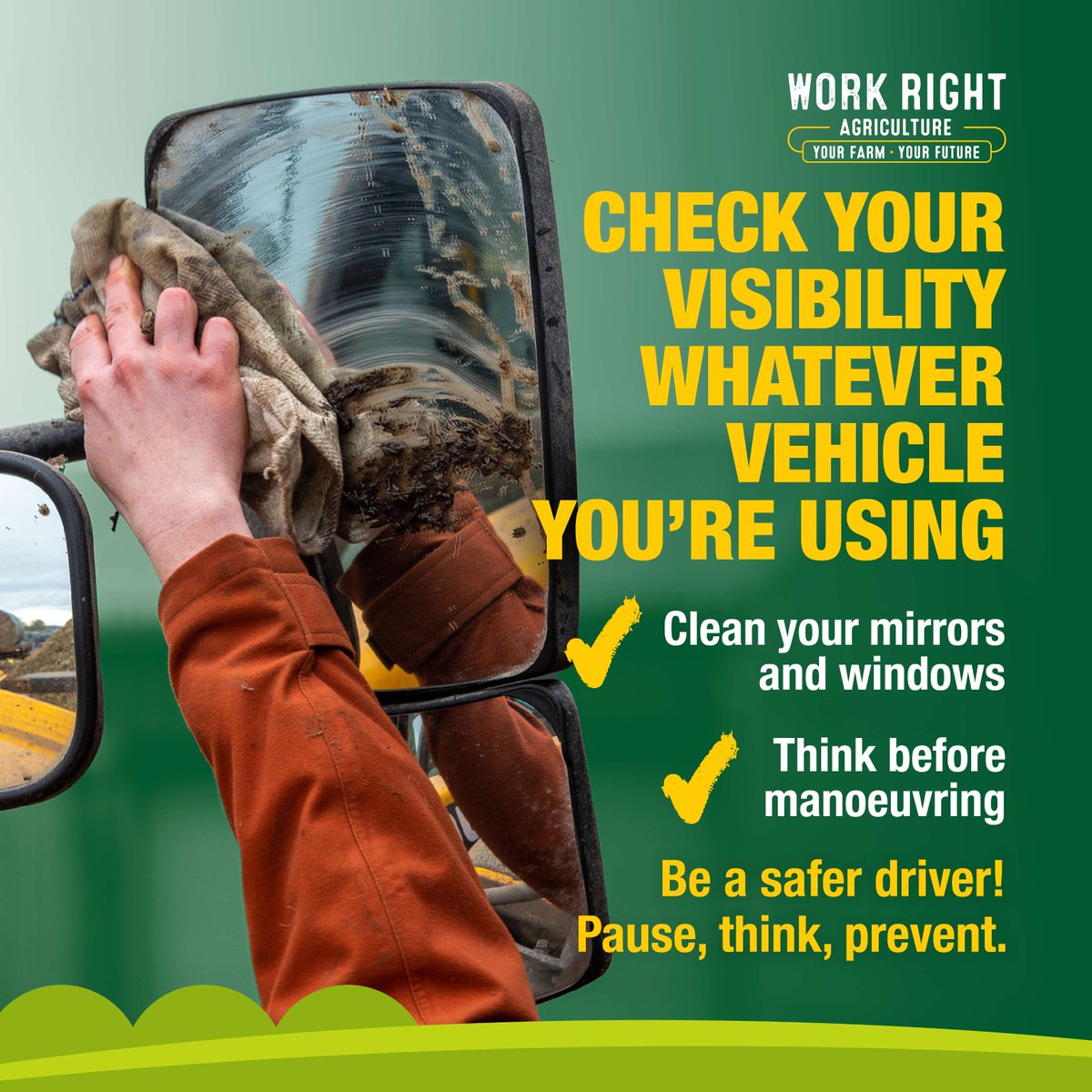 Prevent deaths and injuries on your farm. Whatever vehicle you're using, check your visibility. Download our free checklist: workright.campaign.gov.uk/download/7317/… #WorkRightAgriculture #FarmSafety #Agriculture