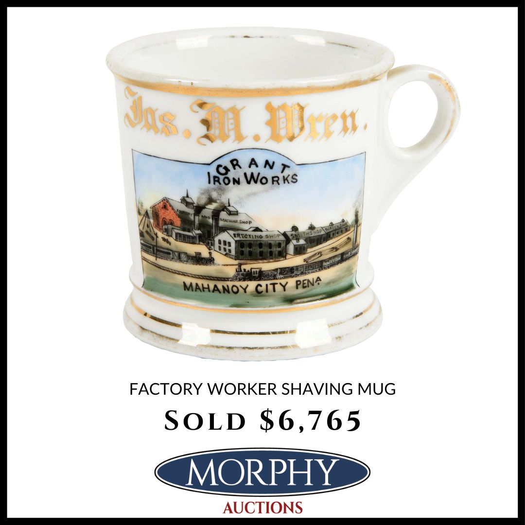 MorphyAuctions's tweet photo. Shaving mugs have been doing great in our last few auctions! Check out more prices realized at https://t.co/9DJfAS6TyU https://t.co/4wcIKtSnSy