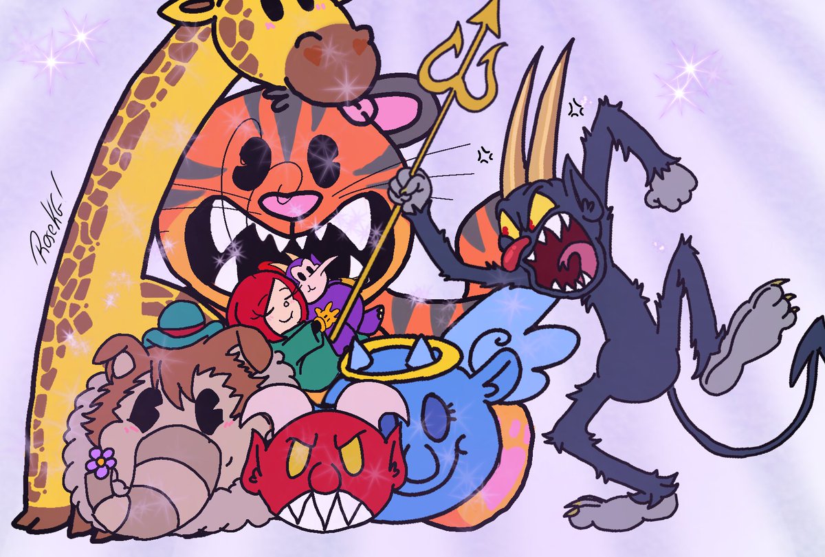 Rosesasi7's tweet image. Hell full of plushies 🤍 💫 
#BadPhoneDrawing 
#CupheadOc
#CupheadTheDevil