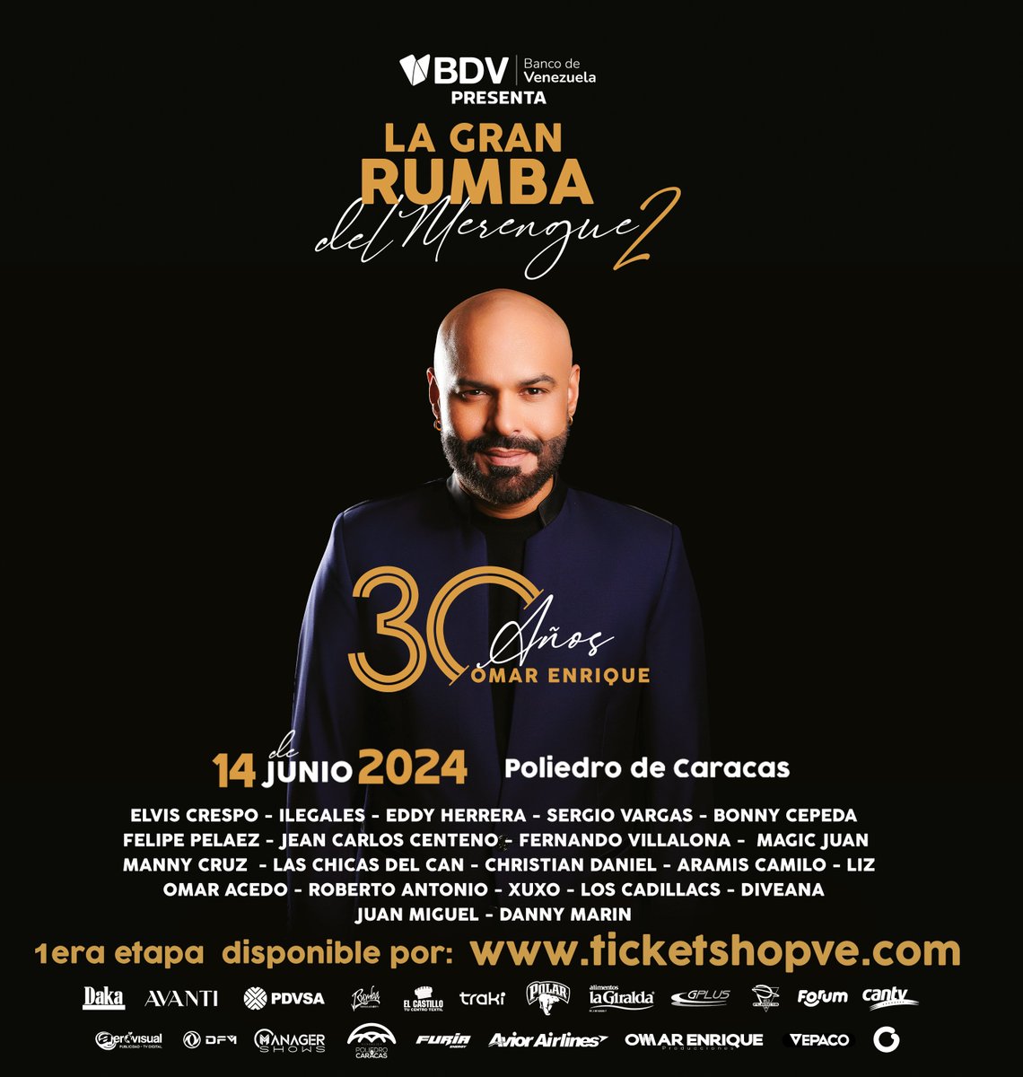 Omar Enrique (@omarenriquevzla) on Twitter photo Ahora si oficialmente les cuento por aquí sobre 'La Gran Rumba del Merengue 2' el concierto donde reuniré a más de 20 artistas en el <a href="/PoliedroCaracas/">Poliedro de Caracas</a> para celebrar mis 30 años. Gracias a todos los medios que estuvieron acompañándome hoy en la rueda de prensa de lanzamiento y muy Ahora si oficialmente les cuento por aquí sobre 'La Gran Rumba del Merengue 2' el concierto donde reuniré a más de 20 artistas en el <a href="/PoliedroCaracas/">Poliedro de Caracas</a> para celebrar mis 30 años. Gracias a todos los medios que estuvieron acompañándome hoy en la rueda de prensa de lanzamiento y muy