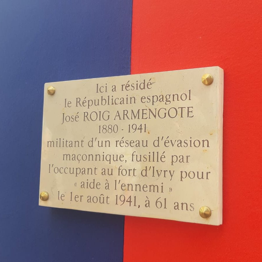 #Mémoire | Républicain espagnol fusillé par les nazis pour ses actes de résistance, José Roig Armengote fut de ces étrangers qui ont donné leur vie pour la France. Une plaque lui rend désormais hommage au 86 rue Montorgueil où il vécut.