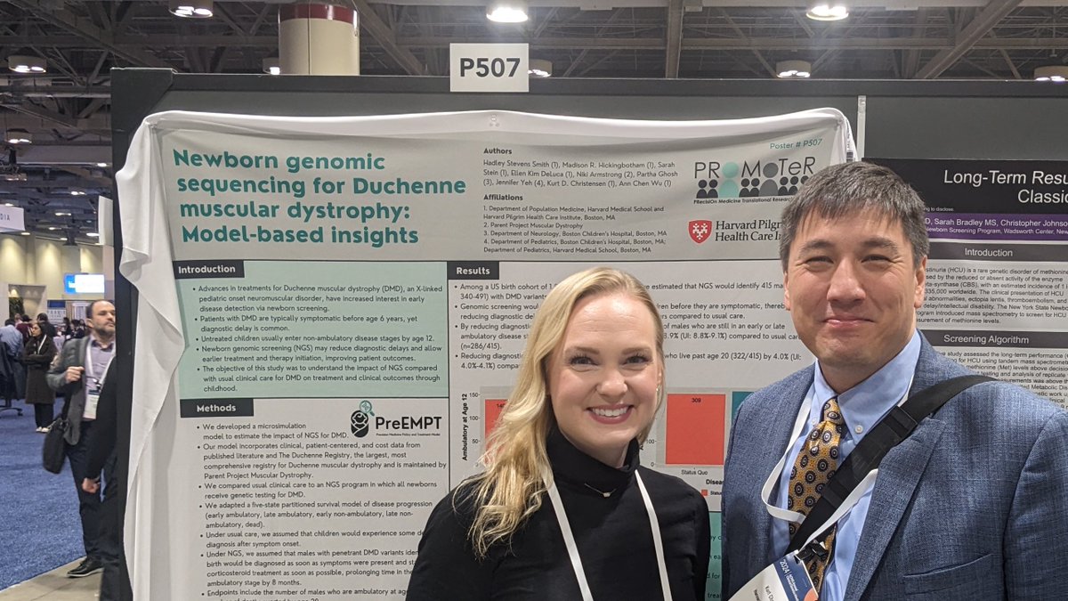 With @hadleyssmith at her #PreEMPT Model poster @TheACMG Annual meeting. Catch Hadley at poster P858 10:30-12:00 Friday about provider and patient attitudes toward genome sequencing #babyseq @PROMoTeR_DPM