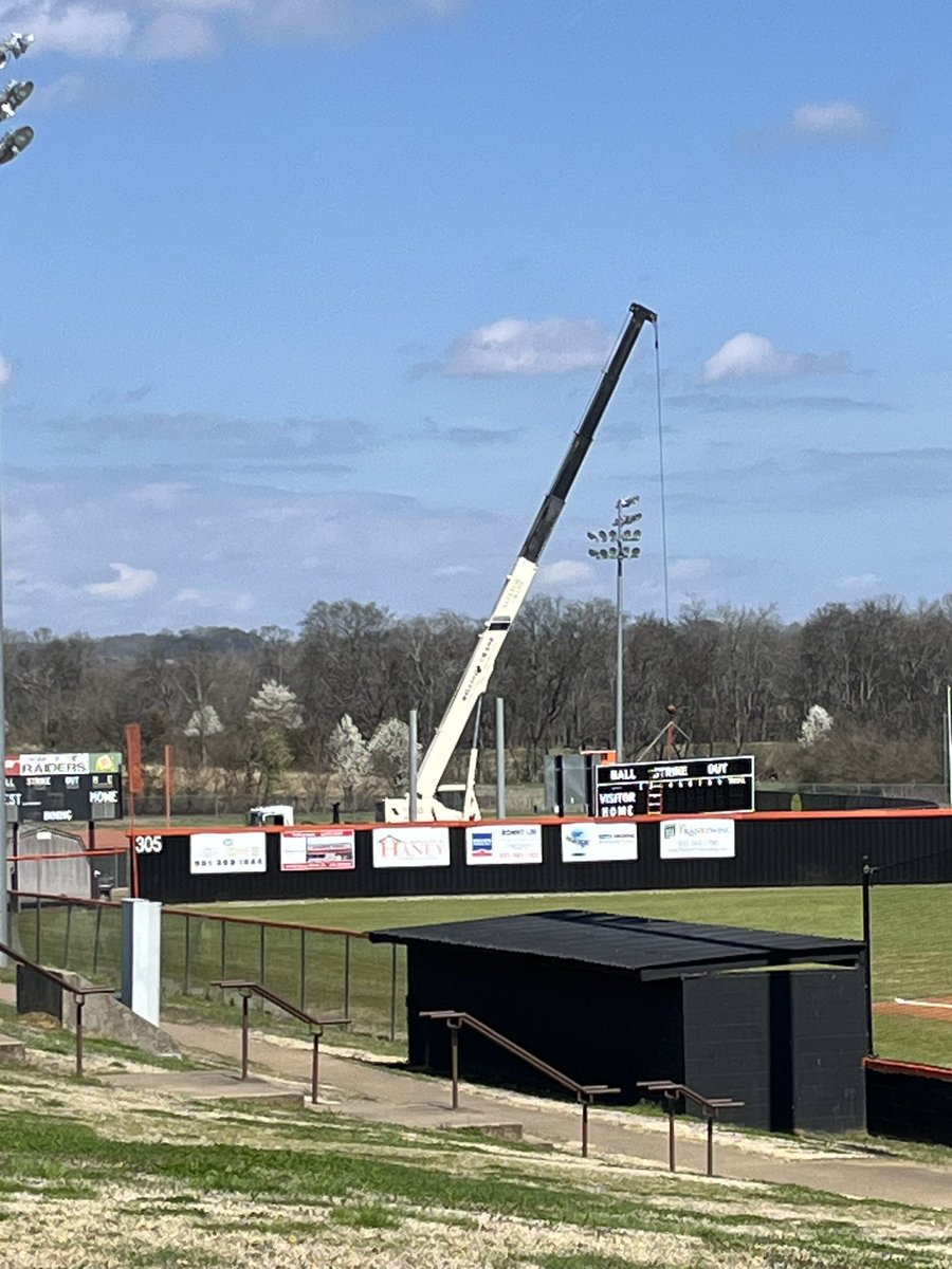 New baseball scoreboard going up today!!!